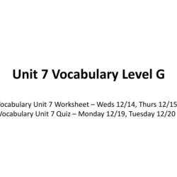 Vocabulary level g unit 5