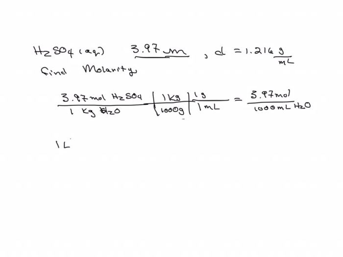 A solution of h2so4 with a molal concentration of