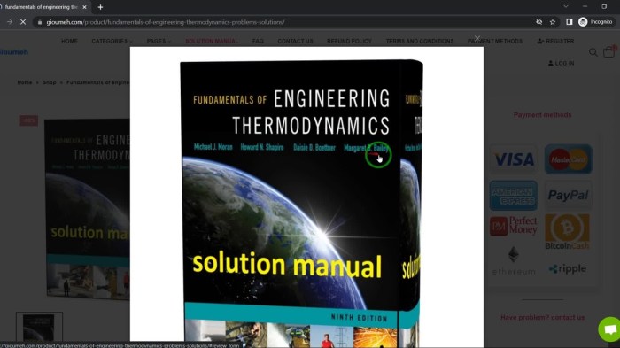 Fundamentals of engineering thermodynamics eighth edition solutions