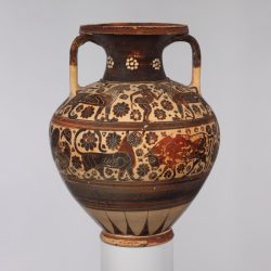 Corinthian black-figure amphora with animal friezes