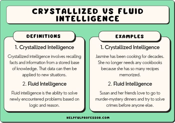 Inteligencia cristalizada y fluida ejemplos